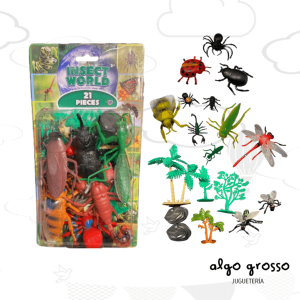 INSECT WORLD 21PS 7CM APROX BLISTER 30CM art.74221
