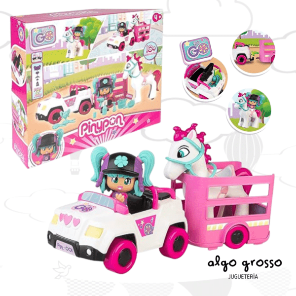 PINYPON VEHICULO + REMOLQUE CABALLO 1 FIGURA + ACCESORIOS art.PNY25000
