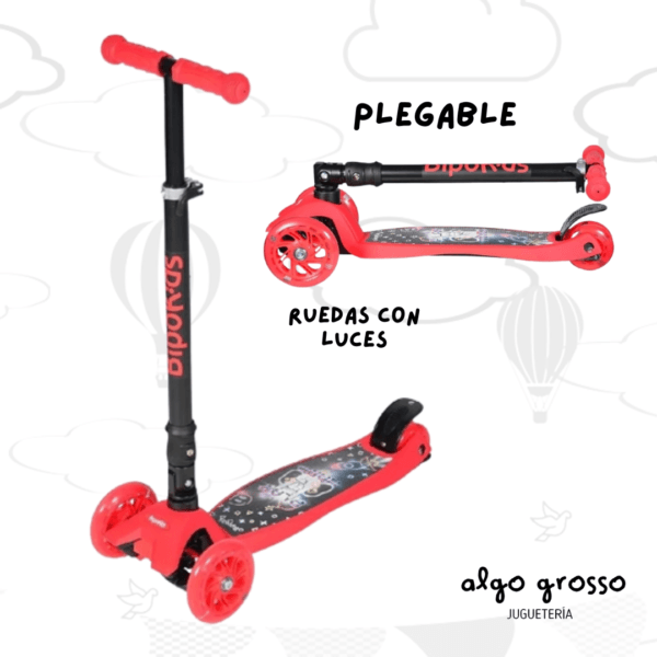 MONOPATIN 3 RUEDAS CON LUZ - PLAY HARD - PLEGABLE art.MP230