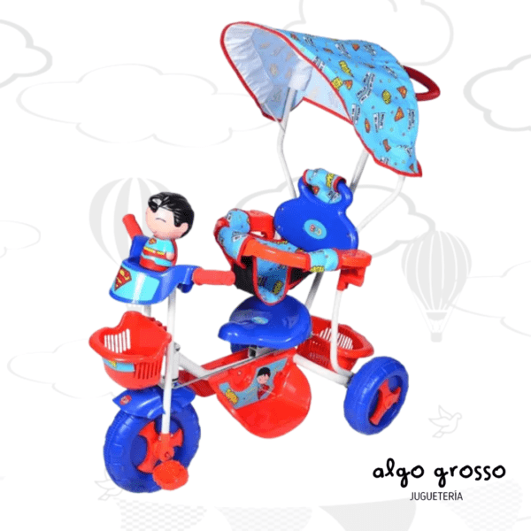 TRICICLO SUPERMAN CON CAPOTA Y DIRECCION art.TRN05TC
