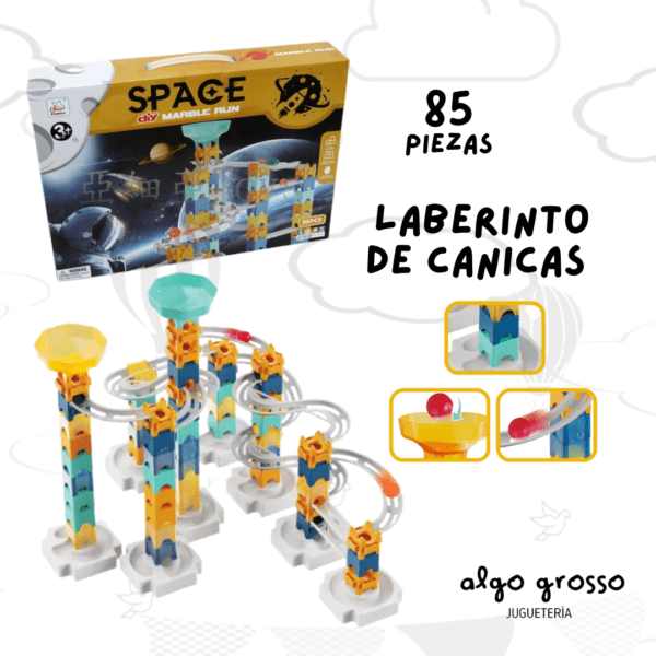 LABERINTO DE BOLITAS SPACE MARBLE RUN 85 PIEZAS art.YDX304