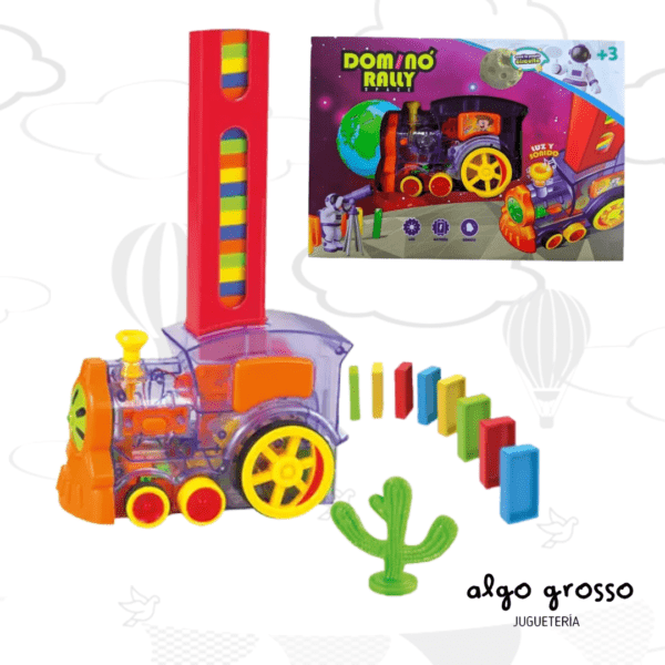 TREN DOMINO RALLY SPACE CON 80 PIEZAS - LUZ Y SONIDO art.IK0472