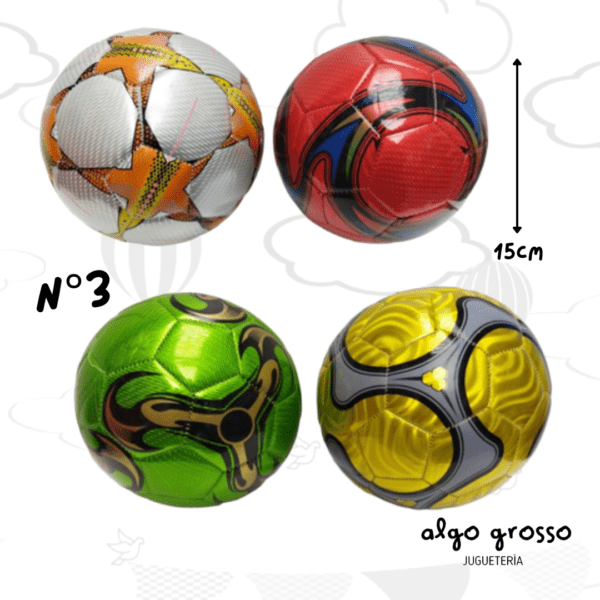 PELOTA DE FUTBOL N3 METALIZADA art.144531