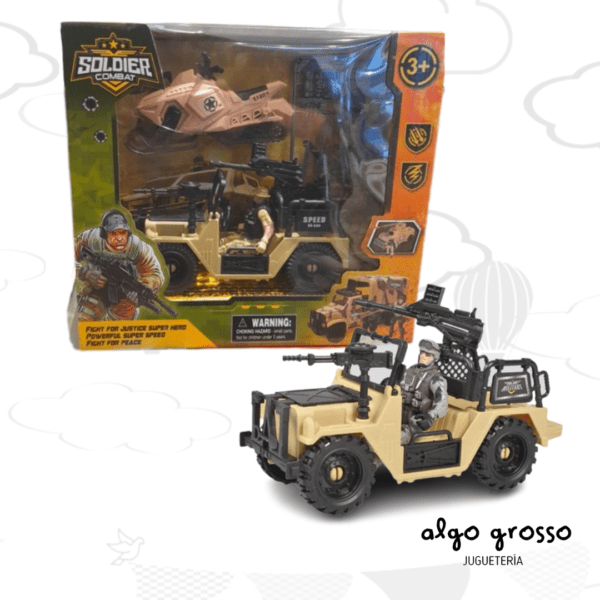 SET MILITAR "SOLDIER COMBAT"  VEHICULOS + FIGURA art.BL7815