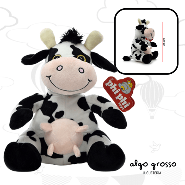 VACA SENTADA DE PELUCHE CON OJOS GRANDES art.4183