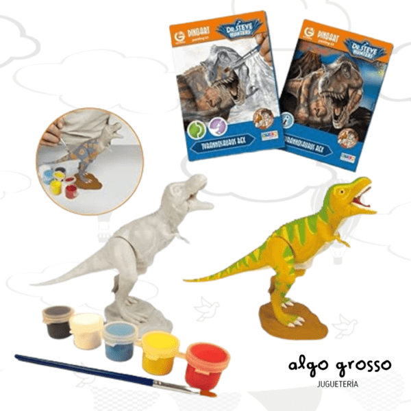 DINOSAURIO T-REX ARTiCULADO PARA ARMAR Y PINTAR "DR STEVE HUNTERS" art.1774K - Imagen 2