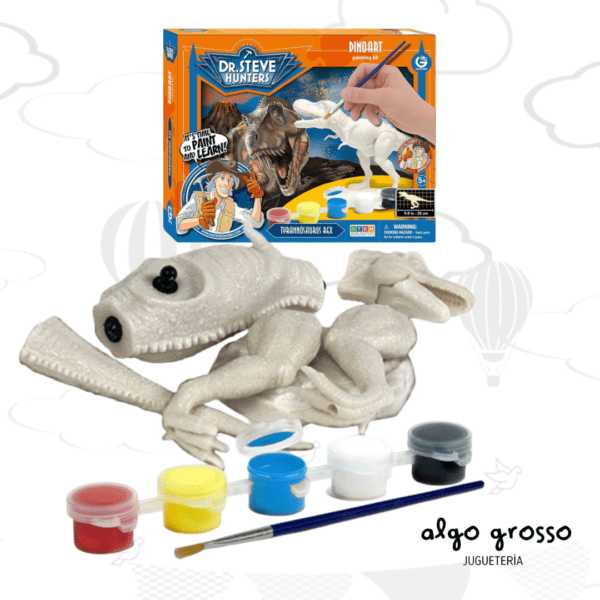 DINOSAURIO T-REX ARTiCULADO PARA ARMAR Y PINTAR "DR STEVE HUNTERS" art.1774K