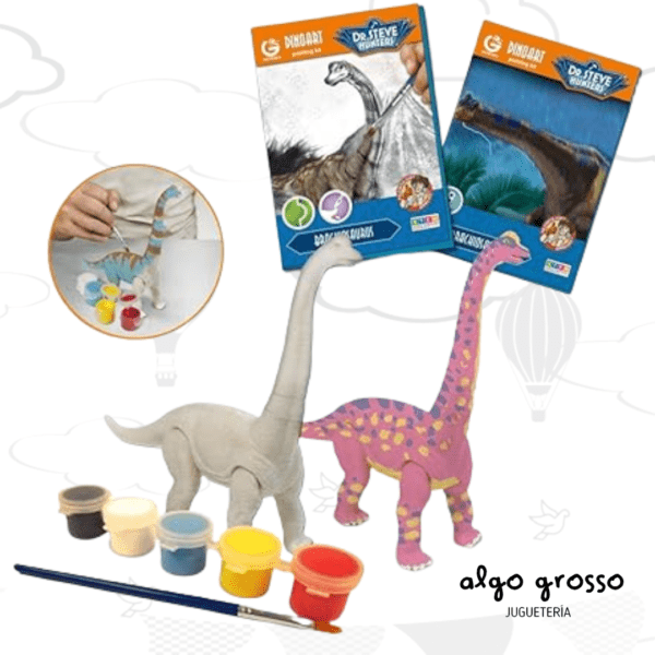 DINOSAURIO BRACHIOSAURUS ARTiCULADO PARA ARMAR Y PINTAR "DR STEVE HUNTERS" art.1775K - Imagen 2