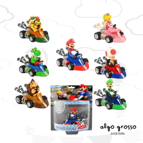 SUPER MARIO BROSS FIGURA EN KARTING PULL BACK RACERS ALTERNATIVO