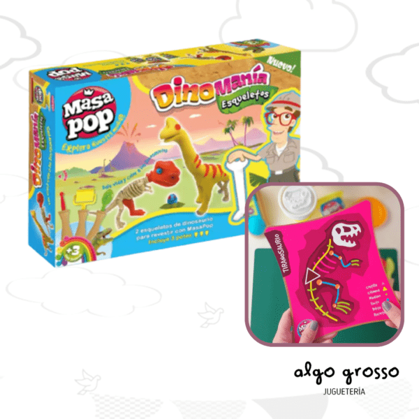 MASA POP DINOMANIA ESQUELETOS + 2 POTES DE MASAS art.4005