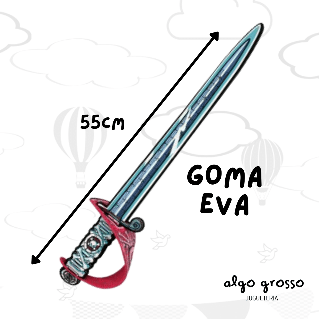 ESPADA PIRATA DE GOMA EVA CON PROTECCION ROJA art.IKFOAM01 - Algo Grosso -  Juguetería