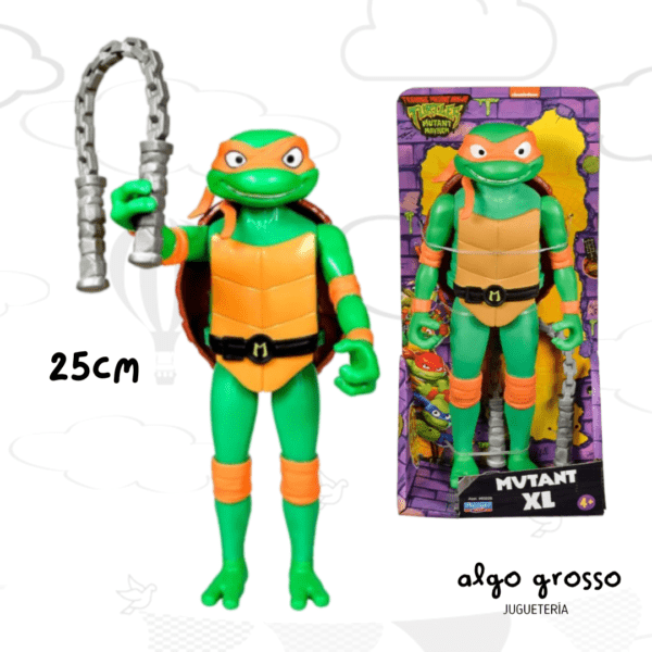 TORTUGA NINJA FIGURA DE 25CM "MICHELANGELO" + ACCESORIOS art.83220