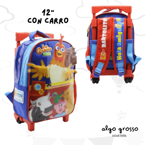 MOCHILA CARRO 12" LA GRANJA DE ZENON - CON SONIDO art.GZ132