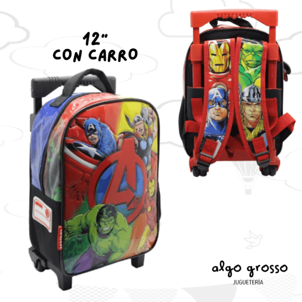 MOCHILA CON CARRO AVENGERS 12" art..SP133
