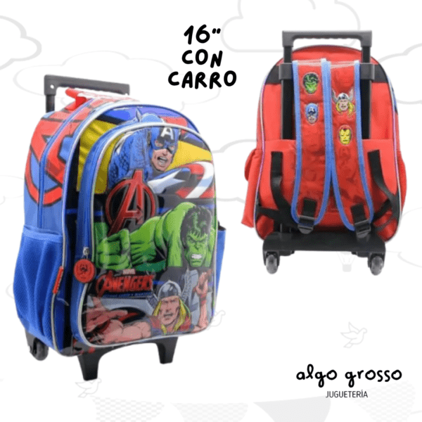 MOCHILA CON CARRO AVENGERS 16" art.SP137