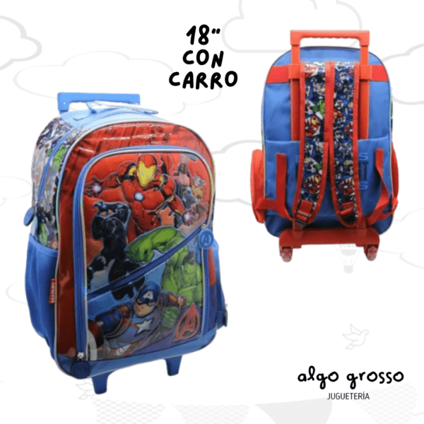 MOCHILA CON CARRO AVENGERS 18" art.SP141