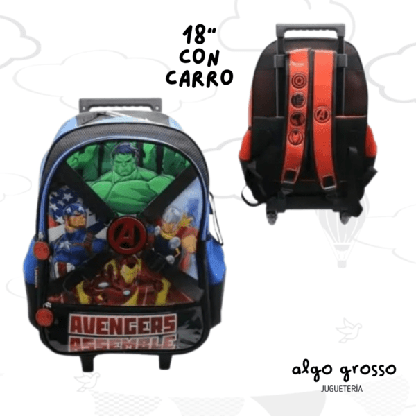 MOCHILA CON CARRO AVENGERS 18" art.SP142