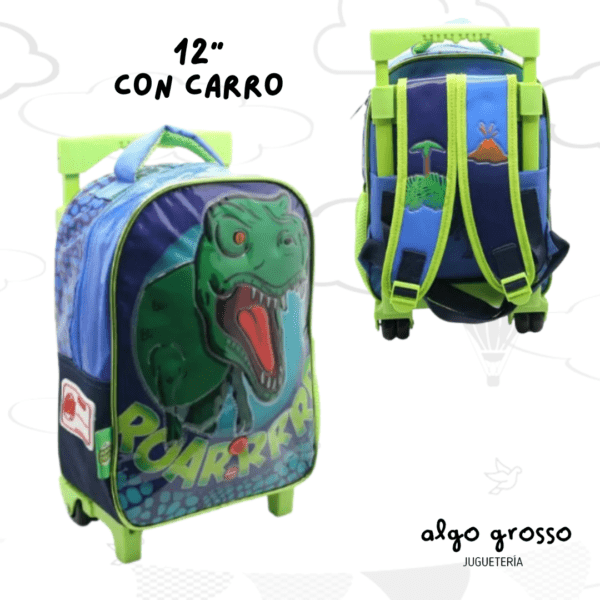 MOCHILA CARRO 12" MUNDO DINO CON SONIDO art.DI200