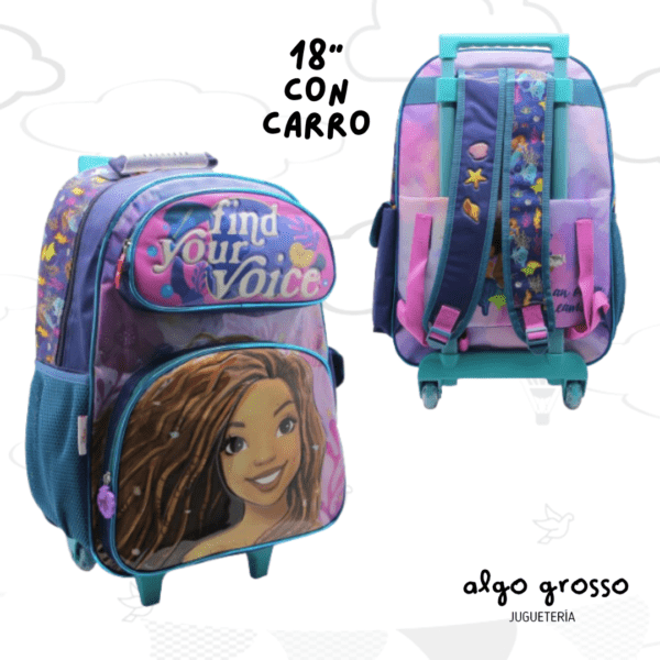 MOCHILA CON CARRO SIRENITA 18" art.EP162