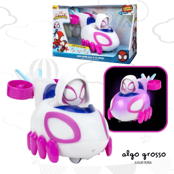 SPIDEY VEHICULO DE  25CM "GHOST BUMP AND GO" CON LUZ Y SONIDO art.SNF002