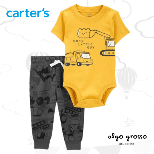 SET 2 PIEZAS BODY MANGAS CORTAS PANTALON CONSTRUCCION TALLE12M art.1N607610