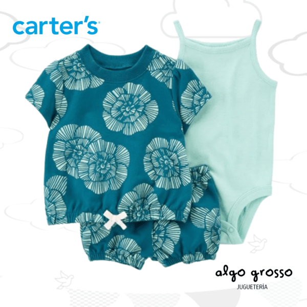 SET 3 PIEZAS REMERA MANGAS CORTAS BODY MUSCULOSA TALLE 12M art.1O962710