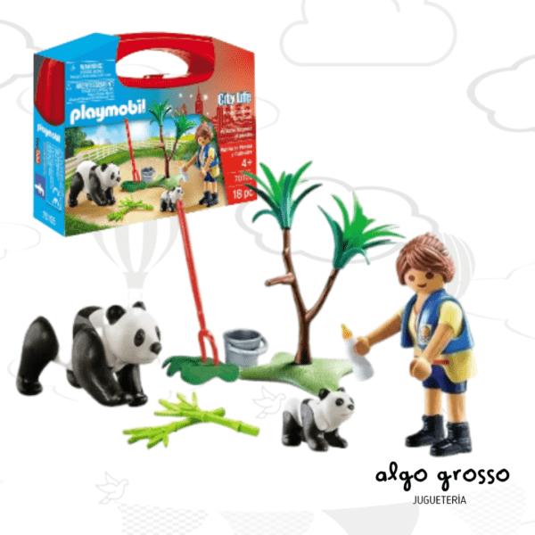 PLAYMOBIL MALETIN DE PANDAS Y CUIDADORA art.70105