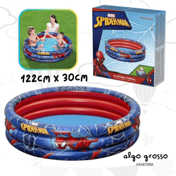BESTWAY PILETA 3 ANILLOS SPIDERMAN 122x30CM art.98018