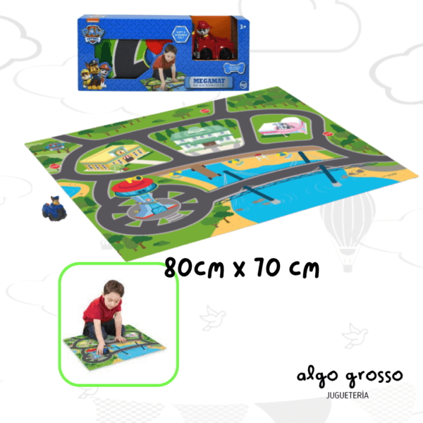MEGAMAT PAW PATROL ALFOMBRA 80X70CM + VEHICULO art.SPC09911