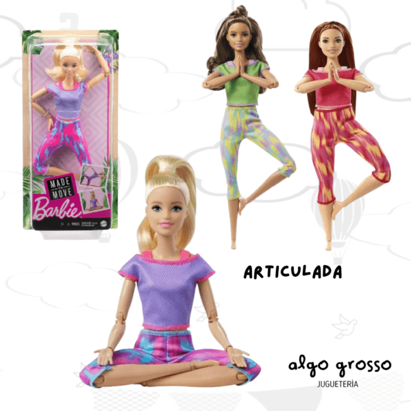 BARBIE MUÑECA DE 29CM "HECHO PARA MOVER" MOVIMIENTOS SIN LIMITES art.FTG80