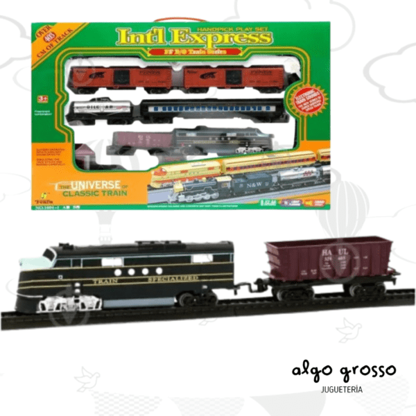 TREN A PILAS CON ESTACION INTL EXPRESS CON LUZ Y SONIDO art.1604-1B/5055