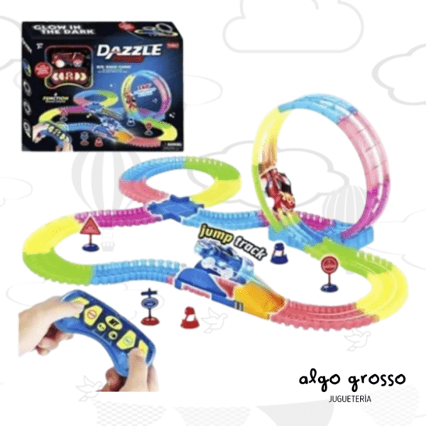 PISTA GLOW TRACK 187 PIEZAS |+ AUTO A RADIO CONTROL art.130/6415