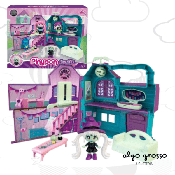 PINYPON TERRIFIC MANSION CON FIGURA + 15 ACCESORIOS art.PNY48000