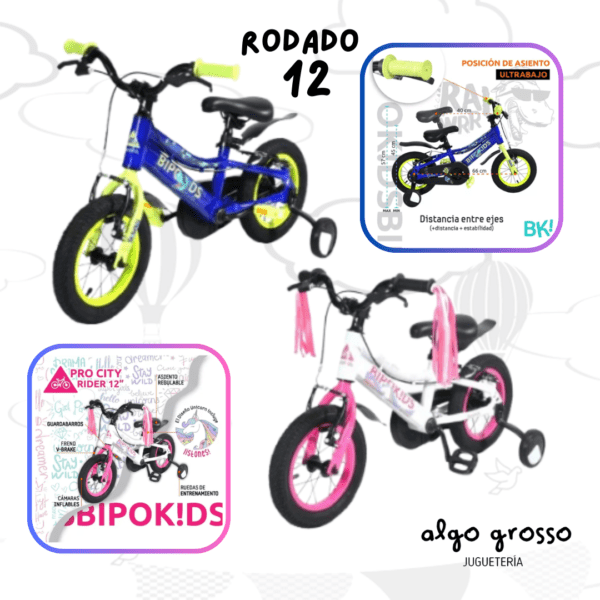 BICICLETA ROD 12 CON CUADRO ANGULO BAJO art.R12A/R12
