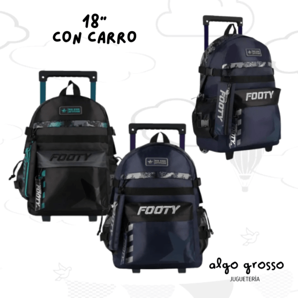 MOCHILA CARRO 18" FOOTY LED "BIG ABSTRACT" + CARTUCHERA art.F3091