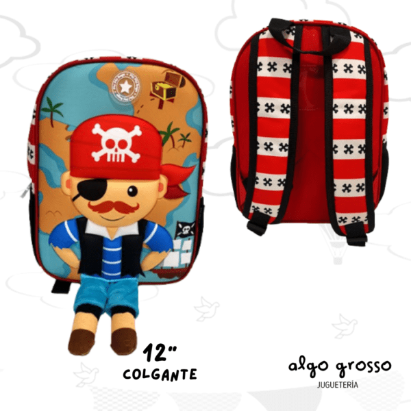 MOCHILA COLGANTE PIRATA 3D 12" art.102412