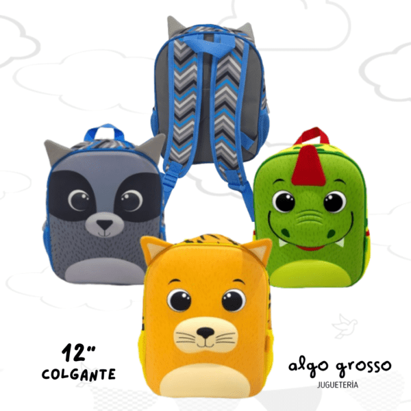 MOCHILA COLGANTE ANIMALITOS 3D 12" art.102417