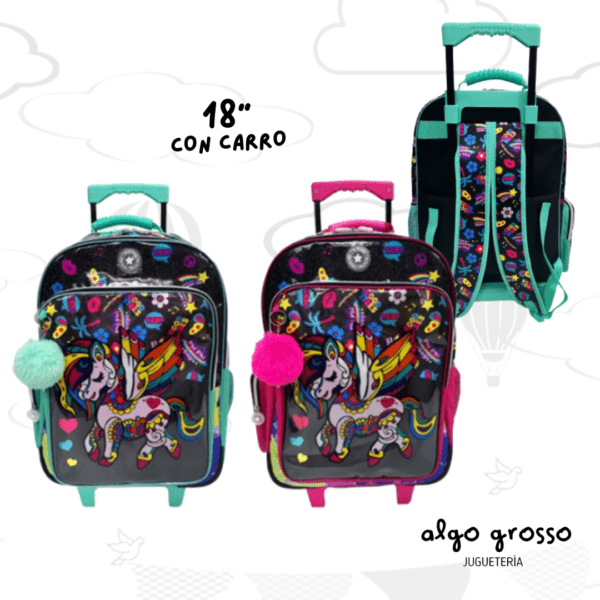 MOCHILA CARRO DE 18" UNICORNIO art.102450