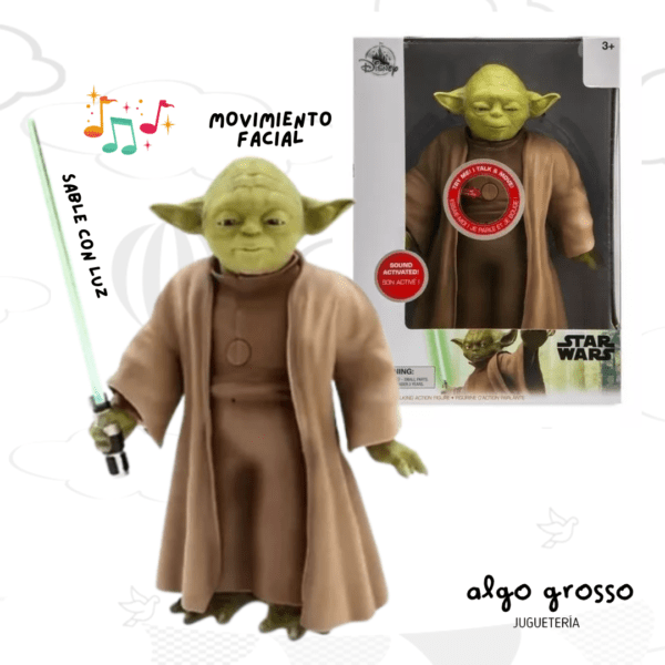 STAR WARS YODA PARLANTE INTERACTIVO CON MOVIMIENTOS FACIAL 28CM