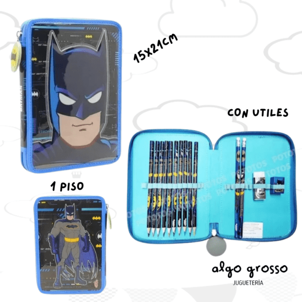 CARTUCHERA BATMAN 1 PISO CON UTILES - CRESKO art.LJ256