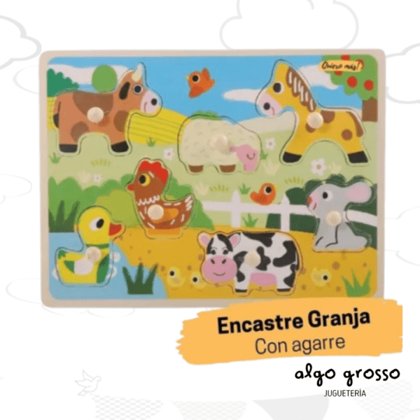 JUEGO DE MADERA DE ENCASTRE CON AGARRE GRANJA art.8825