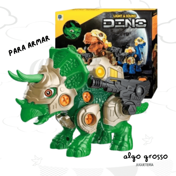DINOSAURIO TRICERAPTOR 2 EN 1 LUZ Y SONIDO PARA ARMAR art.661-450/6522