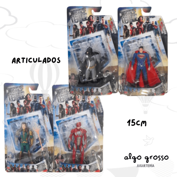 LIGA DE LA JUSTICIA 1 MUÑECO DE 15CM ALTERNATIVO art.98855/12295A
