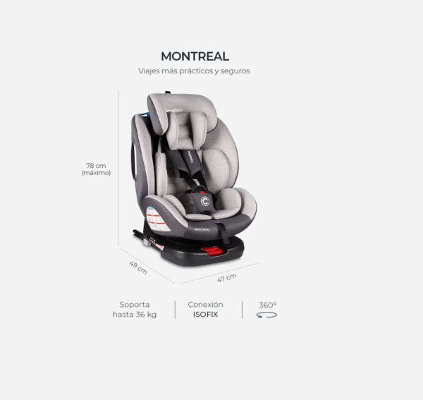 BUTACA MONTREAL "GRUPO 0/1/2/3" CON ISOFIX art.BT011 - Imagen 2