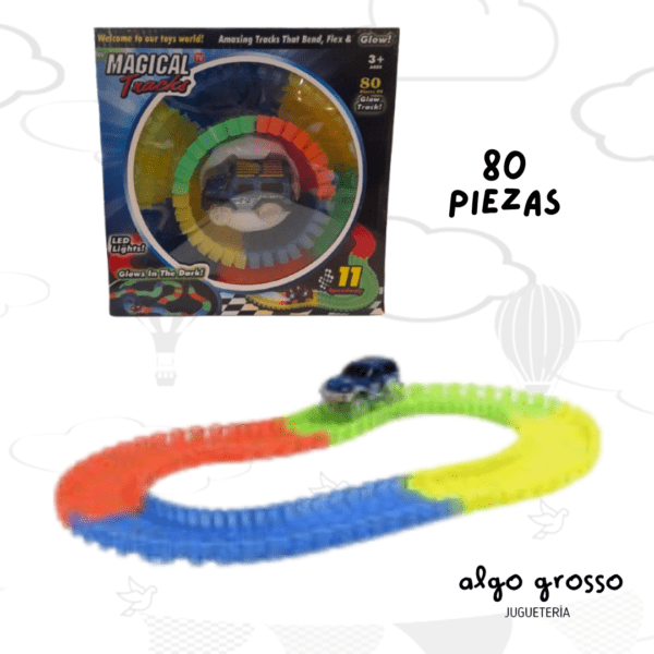 PISTA MAGIC TRACKS GLOW 80 PIEZAS art.55597