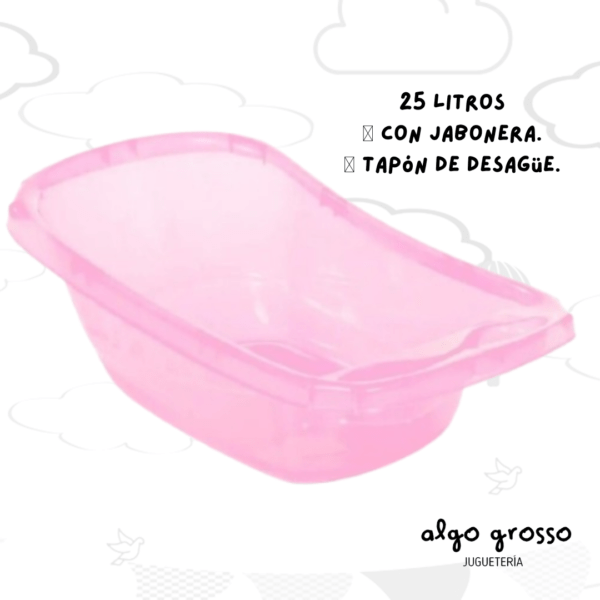 BAÑADERA PLASTICA ROSA PERLADO 25 LITROS art.OKBB0219