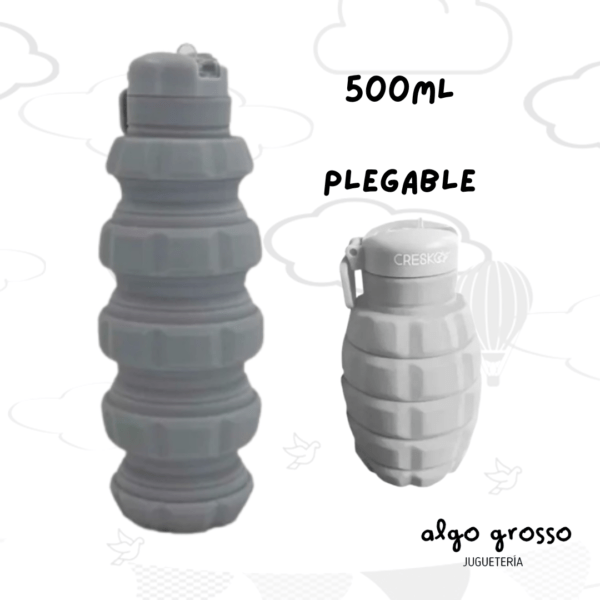 BOTELLA GRANADA - SILICONA PLEGABLE 500ML art.CK751