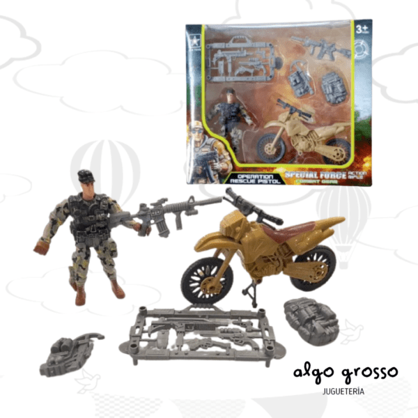 SET MILITAR SPECIAL FORCE MOTO + FIGURA art.4595