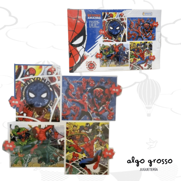 4 PUZZLE SPIDERMAN (2x56 Y 2x48 PIEZAS) art.VSP03313