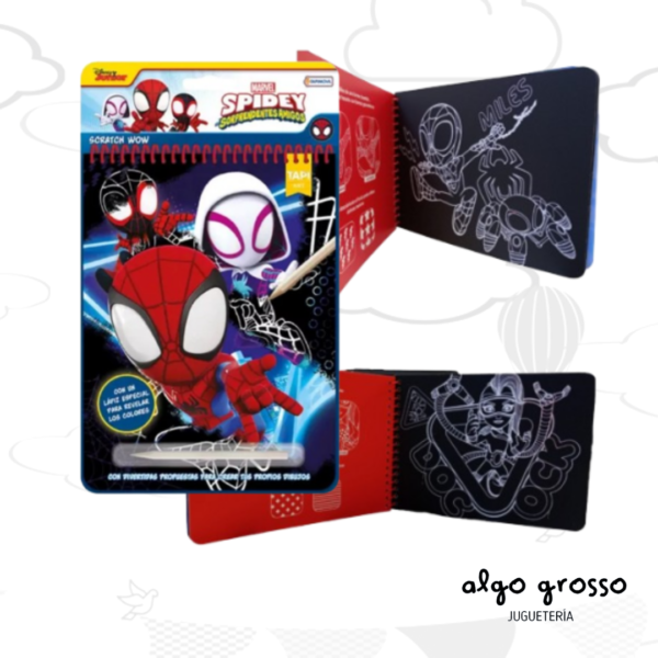 SPIDEY SPIDER MAN SCRATCH WOW LIBRO PARA RASPAR Y PINTAR art.VSP03324